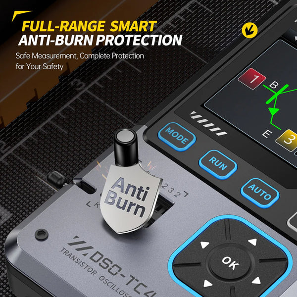 FNIRSI® DSO-TC4 3-IN-1 10MHz 48MSa/s Digital Oscilloscope Transistor Tester Signal Generator