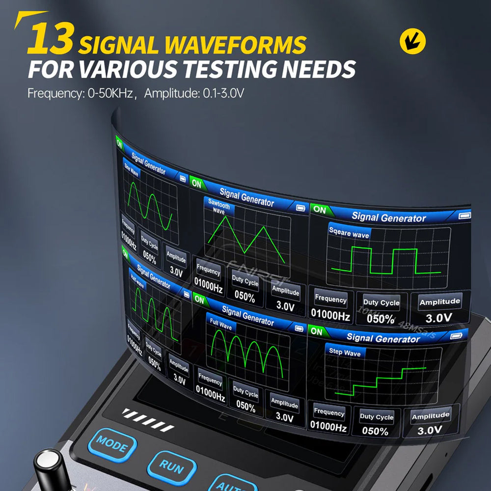 FNIRSI® DSO-TC4 3-IN-1 10MHz 48MSa/s Digital Oscilloscope Transistor Tester Signal Generator