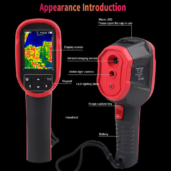 TOOLTOP ET692B Handheld-Wärmebildkamera mit Infrarot und sichtbarem Licht, 160 x 120, Wärmebildkamera, 25 Hz, Reparatur von Fußbodenheizungsstromkreisen