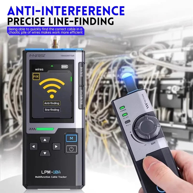 FNIRSI LPM-10A Network Cable Tester Anti-Interference Line Finder POE Test NCV Detection Length Measurement RJ45 Port Flashing