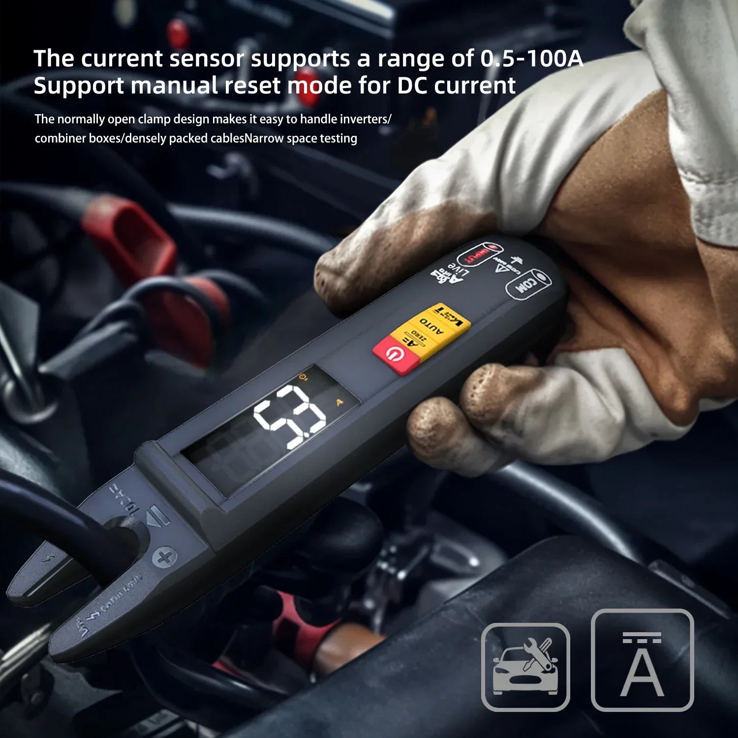 BSIDE U0 Digital Clamp Meter Fork DC AC 100A Smart Ammeter Pliers T-RMS Current Auto Multimeter Voltage Ohm Electrical Tester