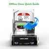 Wavlink USB 3.0 Externes Festplattengehäuse 2,5" 3,5" SSD HDD Schneller Offline-Klon SATA Dual Bay Dockingstation SD-Kartenleser