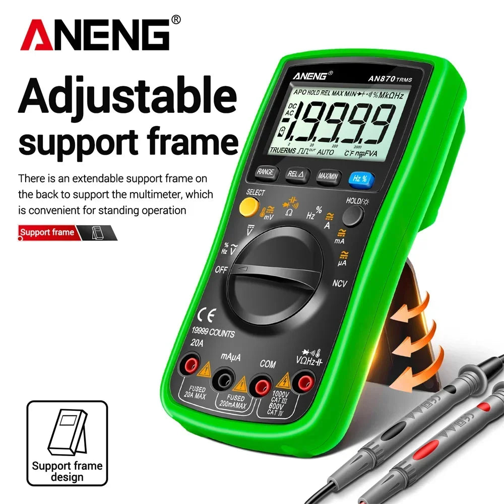 ANENG AN870 Digital Multimeter Profesional 19999 Counts AC/Voltage Current NCV Capacitance Resistance Ohm Auto Range Test Tool