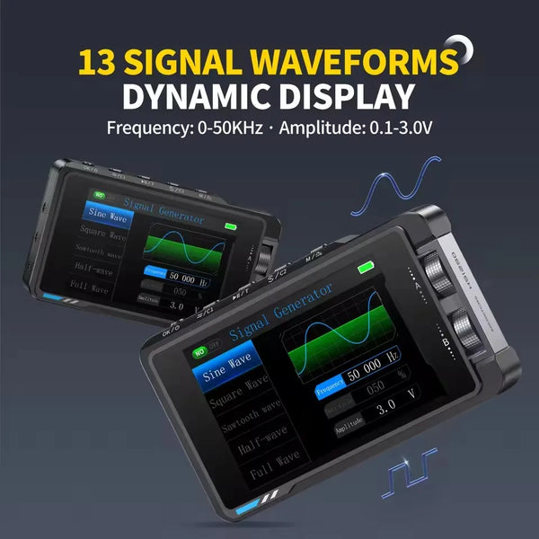 FNIRSI DS215H Handheld Small Hd Screen Digital Oscilloscope+Signal Generator 2IN1 Dual Channel 50MHZ Automatic Osciloscópio Tool
