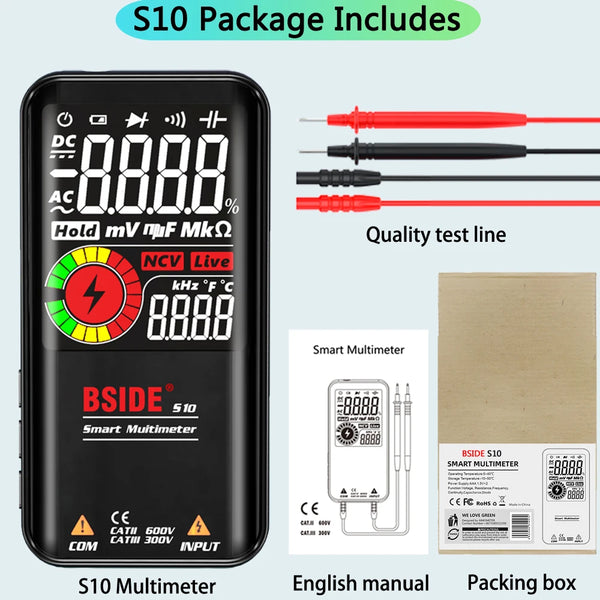 BSIDE S1 S1CL New Voltage Detector Tester Digital Multimeter Smart LCD Portable DC AC Voltage Ohm Continuity Hz NCV Test Meter