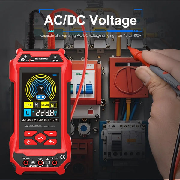 TOOLTOP 400-V-Kabelsuchgerät, unterirdisches Wandkabel, Wasserrohr-Tracker, Stromkreisunterbrechung, Kurzschlusstest, Multimeter, Netzwerktester, 3-in-1