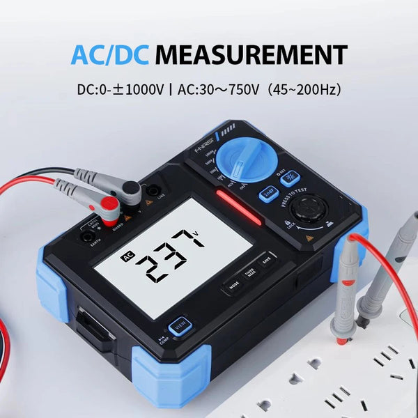 FNIRSI MRT1050 High-Precision Digital Insulation Resistance Tester 100/500/2500V AC DC Automatic Megohmmeter