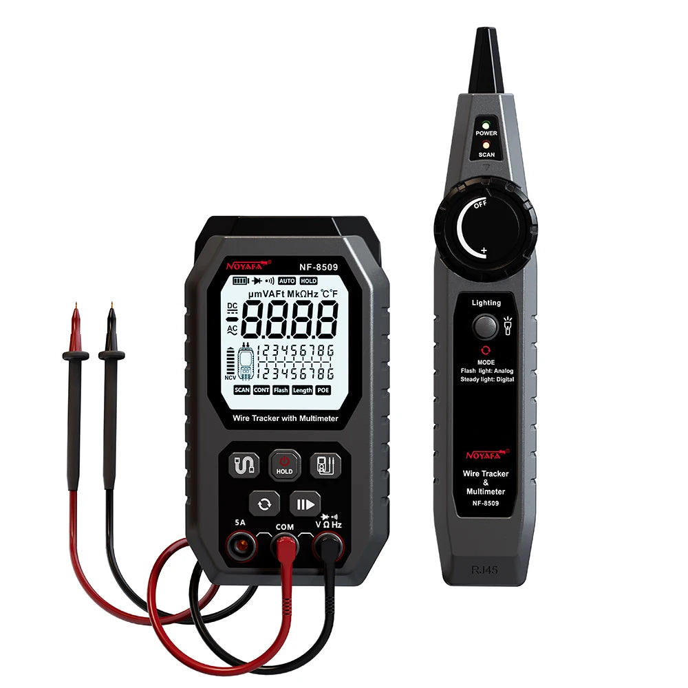 NOYAFA NF 8509 New Upgrade Network Cable Tester For Multimeter Current Voltage Resistance POE Test NCV AC DC LCD Wire Tracke
