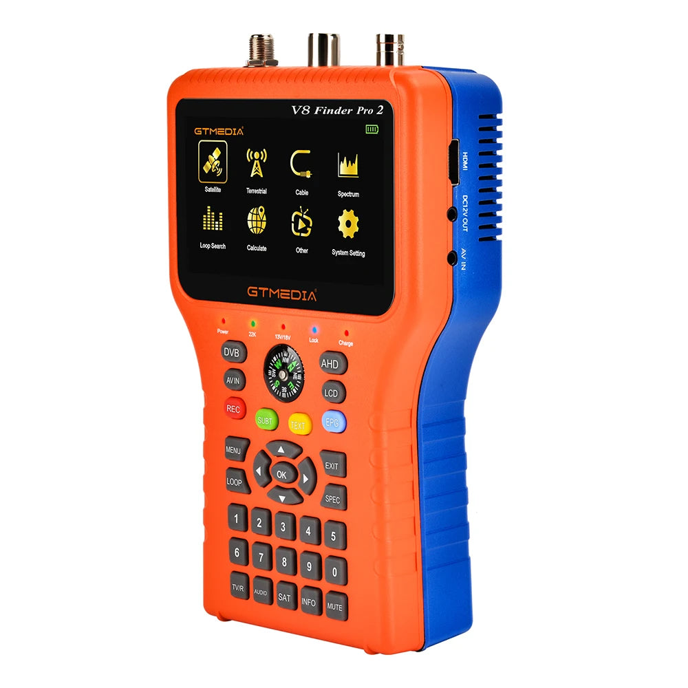 GTmedia V8 Finder Pro2 DVB-S2 DVB-T2 DVB-C AHD H.265 Satellitenmessgerät Satellitenfinder Spektrumanalysator Satelliten-TV-Receiver
