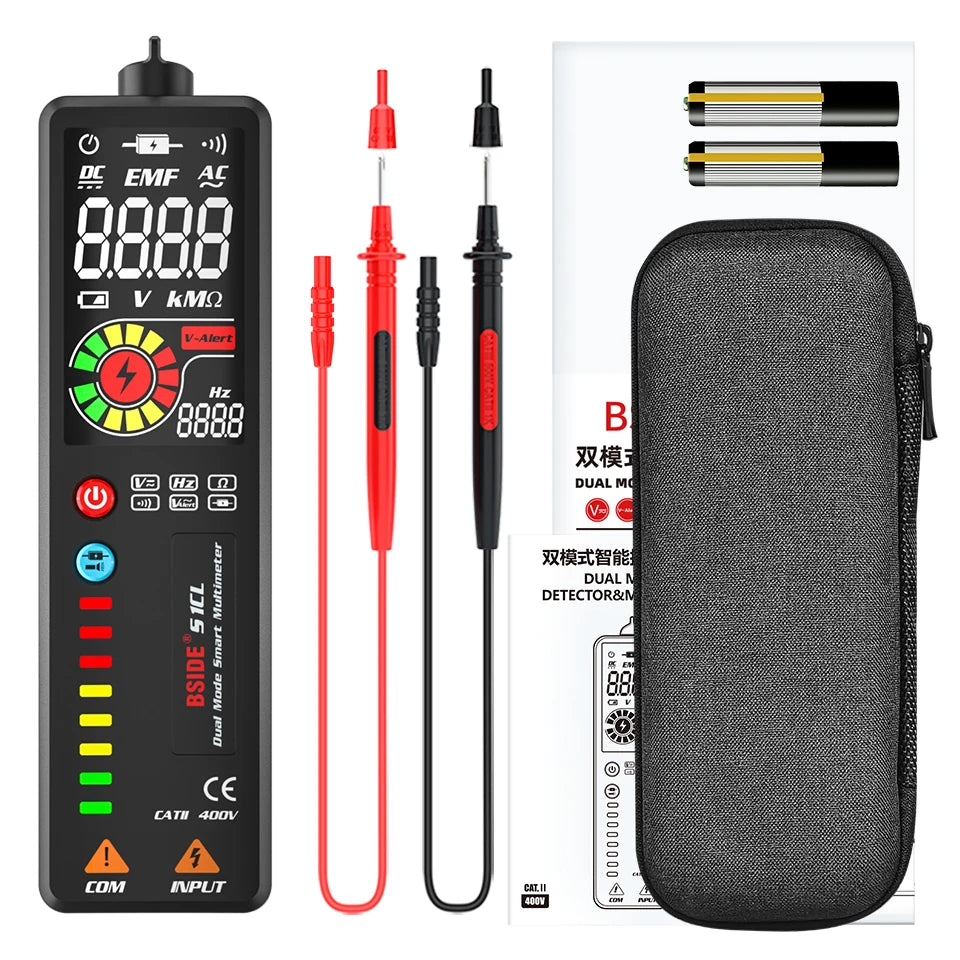BSIDE S1 S1CL New Voltage Detector Tester Digital Multimeter Smart LCD Portable DC AC Voltage Ohm Continuity Hz NCV Test Meter