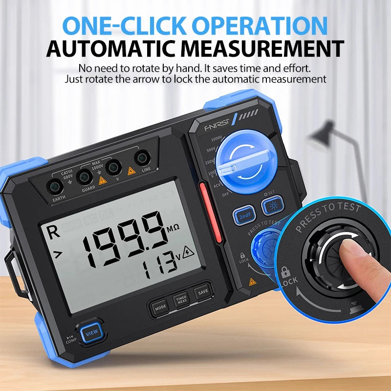 FNIRSI MRT1050 High-Precision Digital Insulation Resistance Tester 100/500/2500V AC DC Automatic Megohmmeter