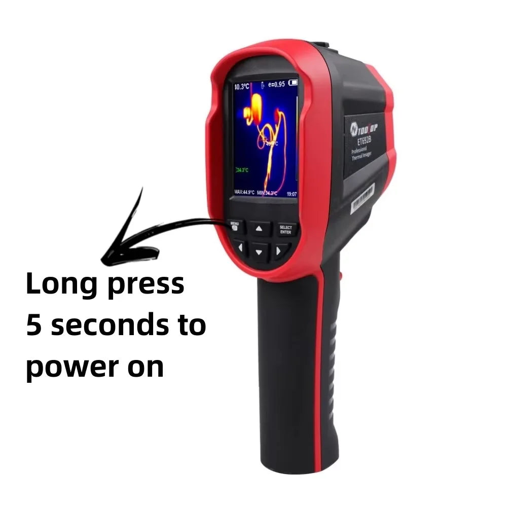 TOOLTOP ET692B Handheld-Wärmebildkamera mit Infrarot und sichtbarem Licht, 160 x 120, Wärmebildkamera, 25 Hz, Reparatur von Fußbodenheizungsstromkreisen