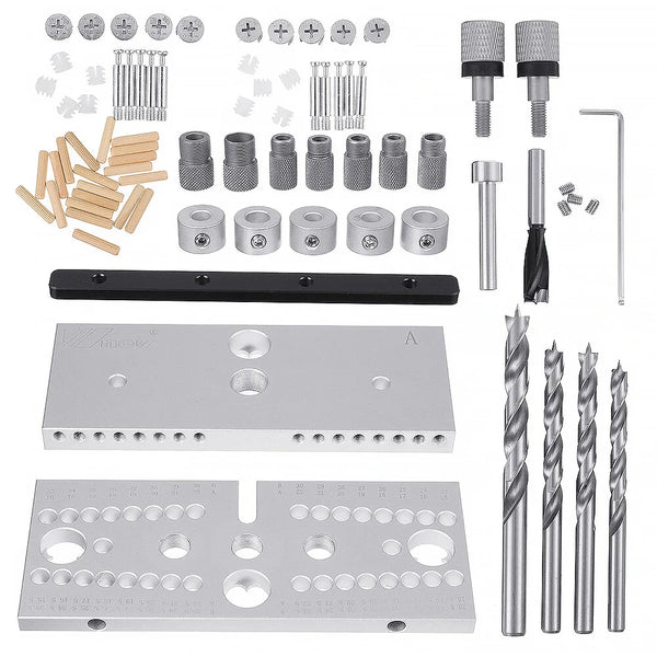 WNew 3 In 1 Dowel Jig Woodworking Hole Puncher Drill Guide Positioning 7/8/10MM M14 M18 Hole Opener Drilling Guide Tool