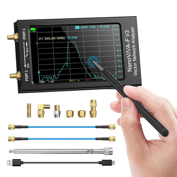 NanoVNA-F V2/V3 4.3 Inch Vector Network Analyzer 50KHz-3GHz/1MHz-6GHz HF VHF UHF VNA Antenna Analyzer 801 Scan Points