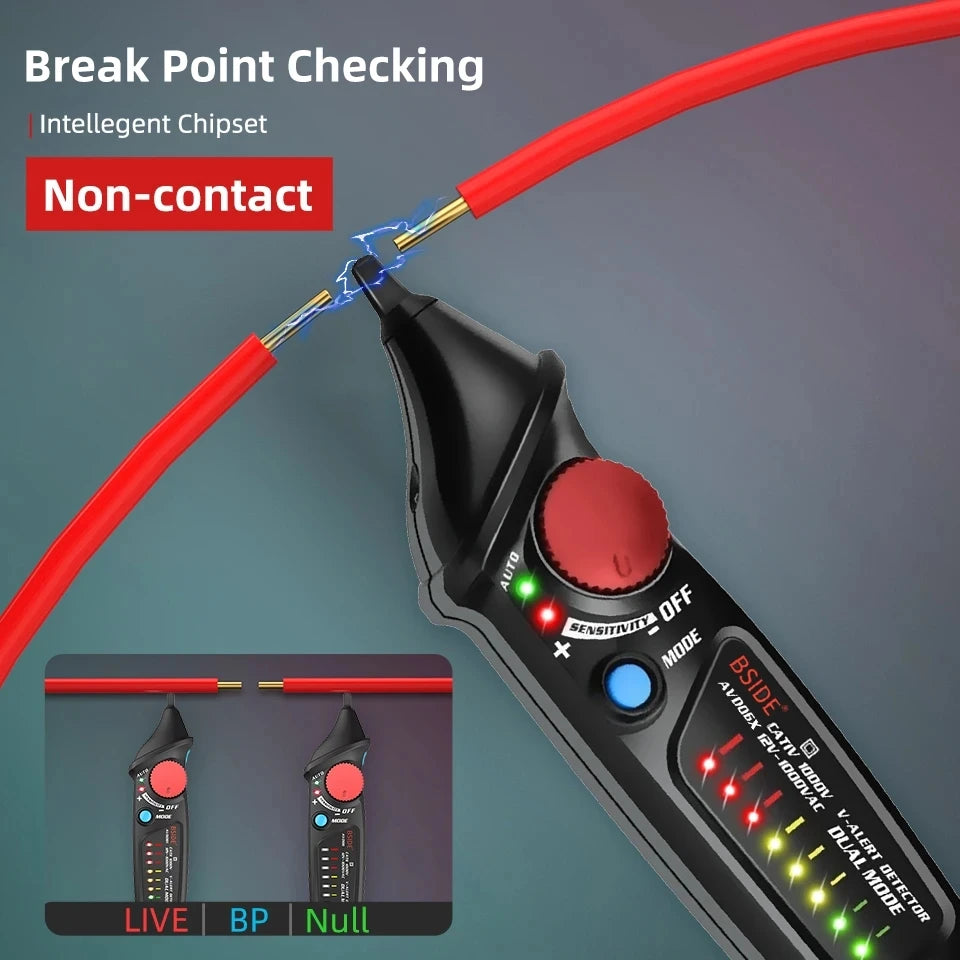 BSIDE AVD06 Non-Contact Voltage detector indicator Profession Smart Test Pencil Live/phase Wire Breakpoint NCV Continuity Meter
