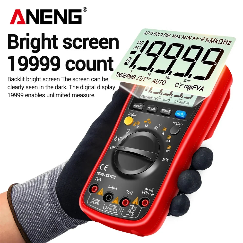 ANENG AN870 Digital Multimeter Profesional 19999 Counts AC/Voltage Current NCV Capacitance Resistance Ohm Auto Range Test Tool