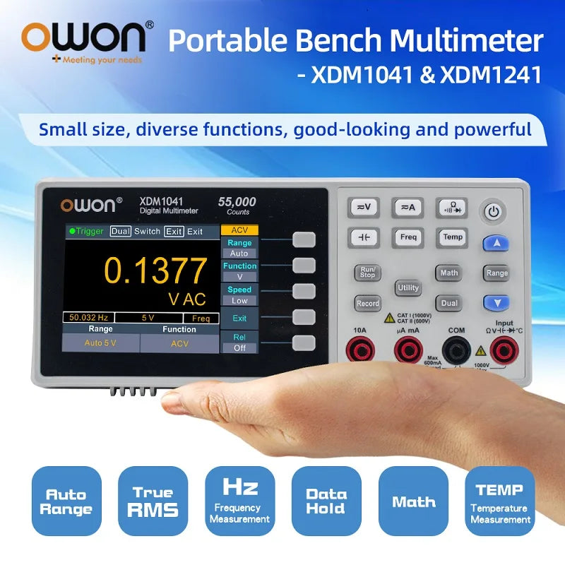 OWON XDM1041 XDM1241 4 1/2 Digital-Multimeter Tragbare Bank True RMS DC/AC Strom Spannung USB Multimetro Tester Meter SCPI