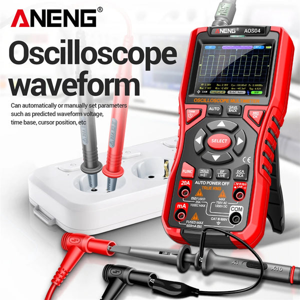 ANENG AOS04 Handheld Oscilloscope Multimeter Digital 50MS/s Sampling Rate Bandwidth Waveform AC Voltage Capacitance Ohm Test Too