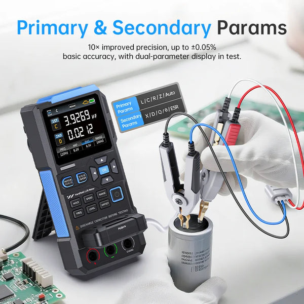FNIRSI LC1020E Handheld Digital Bridge LCR Meter Auto-Ranging Inductance, Capacitance, Resistance Measurement Tool