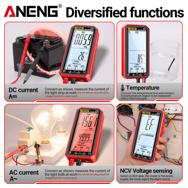 ANENG 620A Digital Multimeter 6000 Counts Professional AC/DC Current Voltage Resistance Diode NCV Multimetro Meter Tester Tools