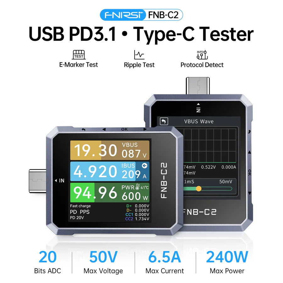 FNIRSI FNB-C2 USB PD 3.1 Type-C Fast Charging Tester