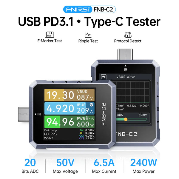 FNIRSI FNB-C2 USB PD 3.1 Type-C Fast Charging Tester