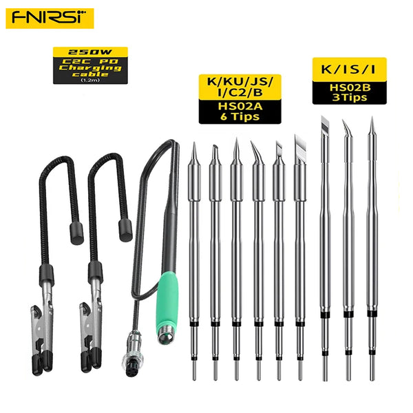 FNIRSI HS-02/HS-02A DWS-200 Welding Station Accessories F210/F245 Handle Robot Arm Iron Tip Assembly Welding Tool Kit