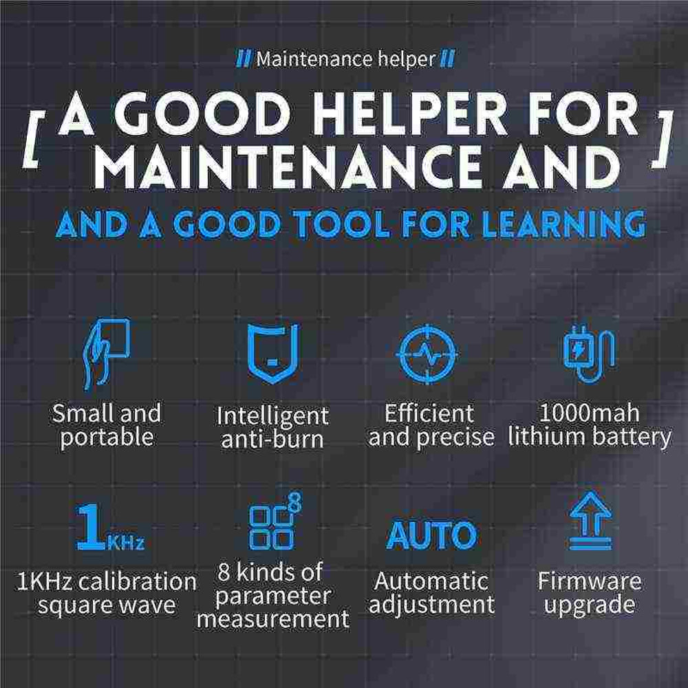 FNIRSI DSO 152 Osciloscópio digital portátil Ferramenta portátil 2,5MSa/s 200KHz Largura de banda analógica 800 VPP PWM Saída digital