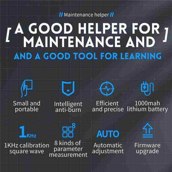 FNIRSI DSO 152 Osciloscópio digital portátil Ferramenta portátil 2,5MSa/s 200KHz Largura de banda analógica 800 VPP PWM Saída digital