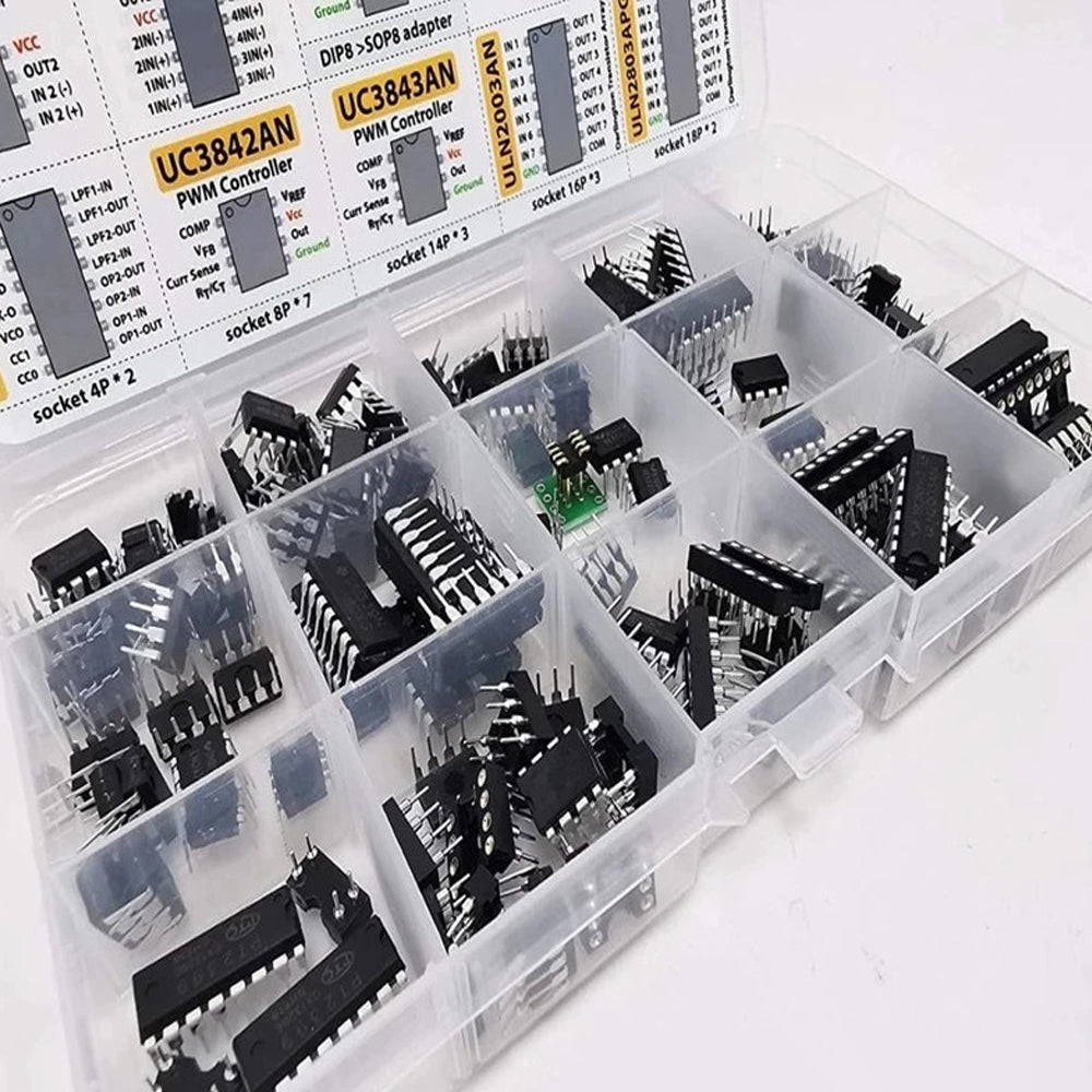 150pcs Integrated Circuits Chips Boxed PC817 ICL7660 NE555 LM358 JRC4558 LM393 LM339 Repair detail image 4