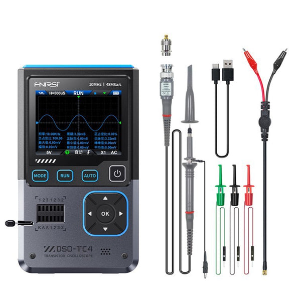 FNIRSI® DSO-TC4 3-в-1 10 МГц 48 Мвыб/с Цифровой осциллограф, тестер транзисторов, генератор сигналов