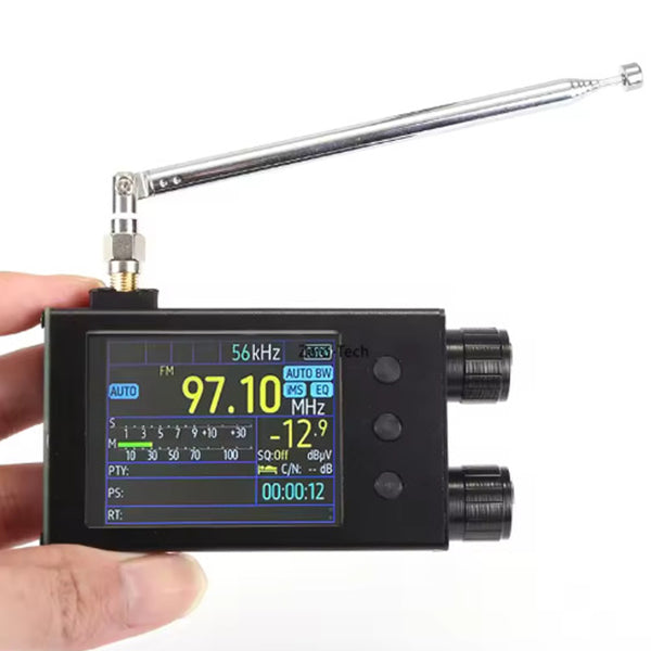 Mini Black Portable TEF6686 Full Band  FM/LW/MW/SW Radio Receiver  2.4" touch Screen