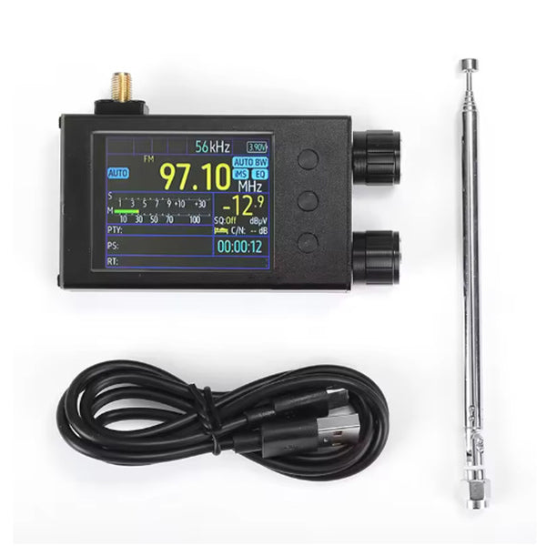 Mini Black Portable TEF6686 Full Band  FM/LW/MW/SW Radio Receiver  2.4" touch Screen