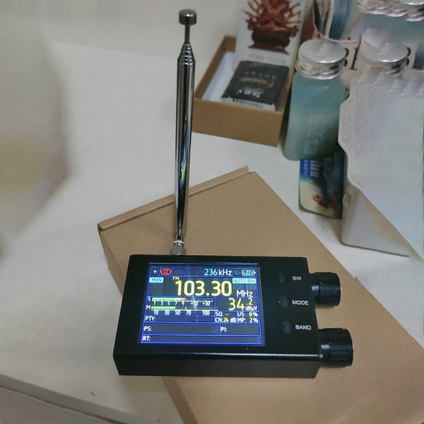 Mini Black Portable TEF6686 Full Band  FM/LW/MW/SW Radio Receiver  2.4" touch Screen