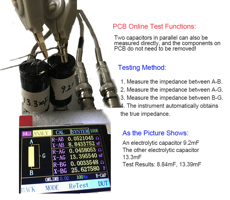 AAI NJ100S/NJ101S 2.4inch 320X240 TFT Color Screen LCR Meter LCR Component Tester 23 Frequency Points/50Hz-100KHz