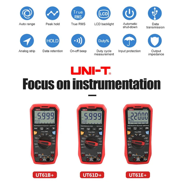 UNI-T UT61B UT61D UT61E Plus Smart Multimeter Analog & Digital Polymer Electrician Tester Voltmeter Ammeter Electric Multi Meter