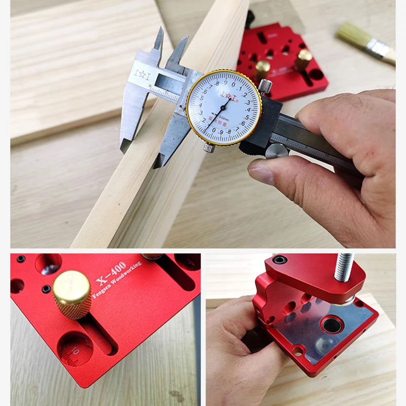 Adjustable Doweling Jig Kit  Woodworking 3 in 1  Pocket Hole Jig Drilling Locator For Hole Puncher Furniture Connecting Tools