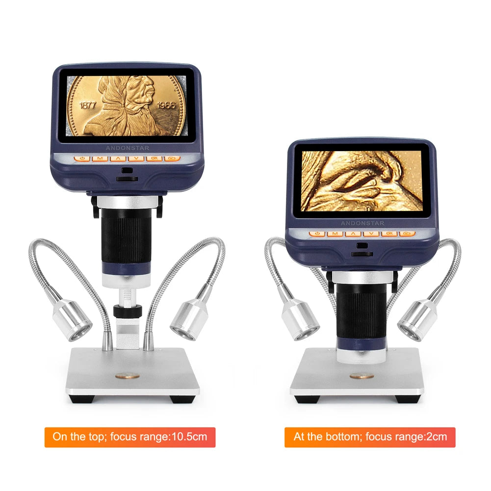 Andonstar AD106S USB Digital Microscope with Screen for Phone Repair Soldering Tool BGA SMT Jewelry Appraisal Biologic Use Kids