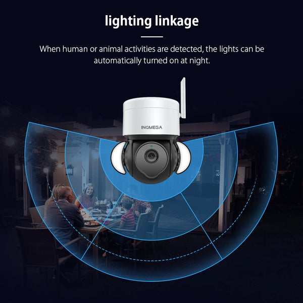 INQMEGA 5MP Wifi TUYA CAMERA Smart Cloud PTZ IP Camera Outdoor Foodlight Google Home Alexa Video Surveillance Cam for Yard