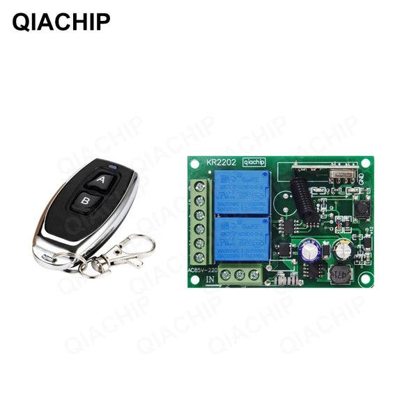 QIACHIP 433 MHz AC 110V 220V 2CH RF Remote Control Switch Controller + Universal RF Relay detail image 9