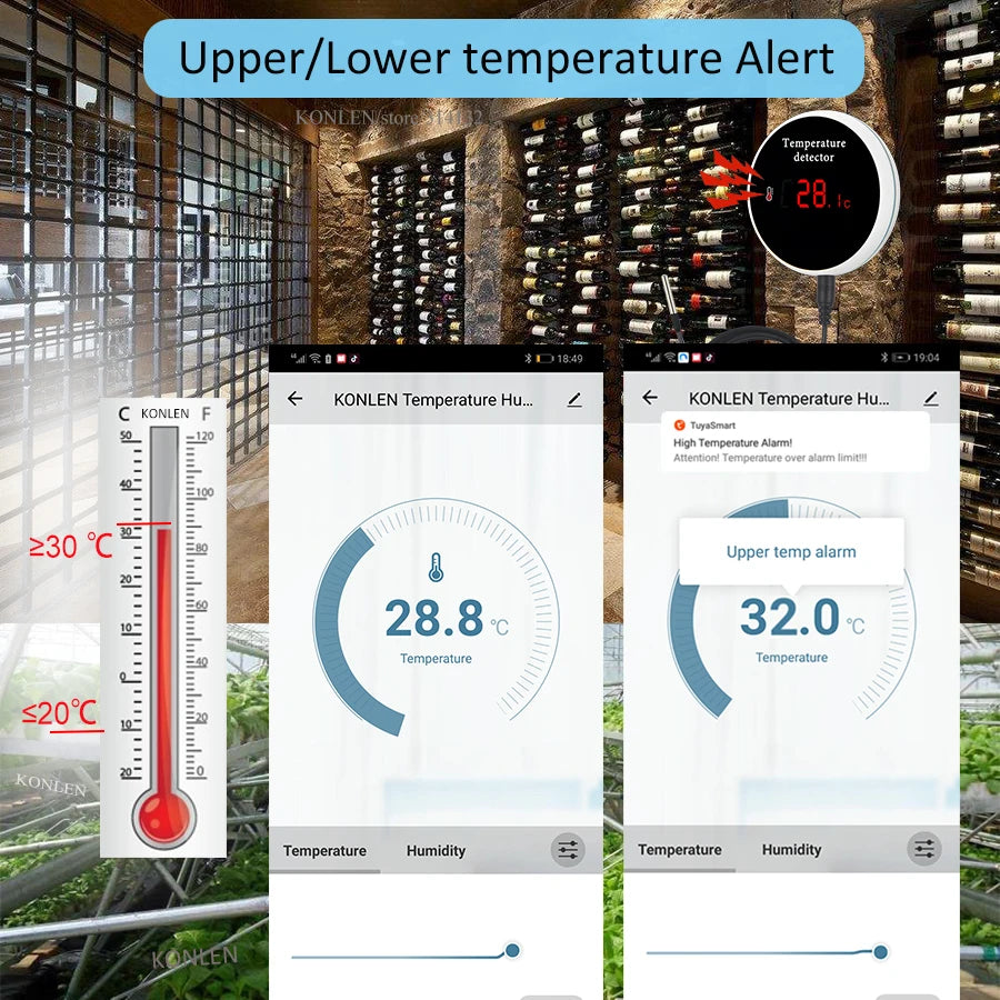 KONLEN Tuya Wifi Temperature Sensor 3m Wire Probe Digital Smartlife Thermometer Smart Home detail image 4