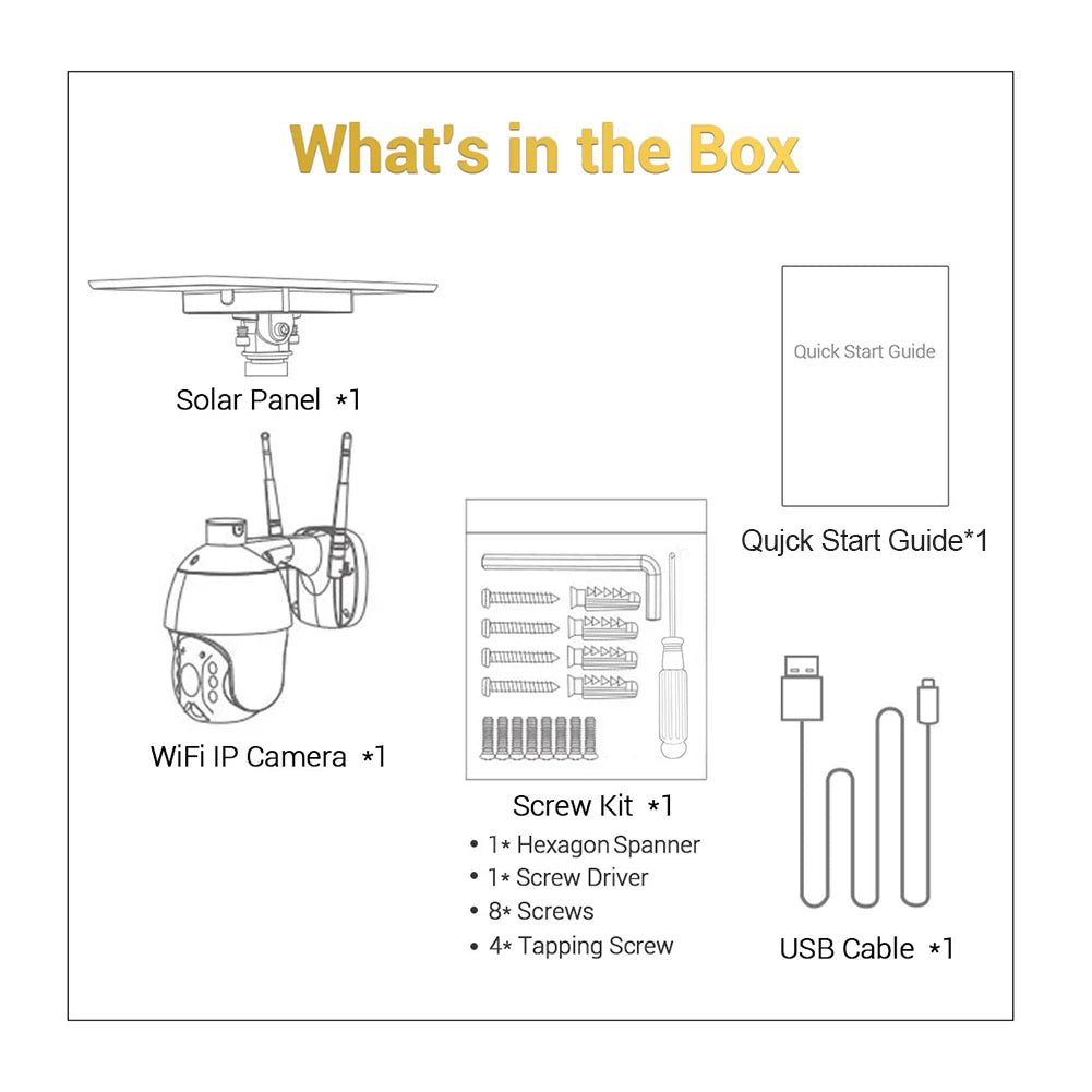 IP Camera ESCAM QF280 1080P Solar Waterproof Wireless Wifi PIR Alarm Night Vision PTZ IP Camera