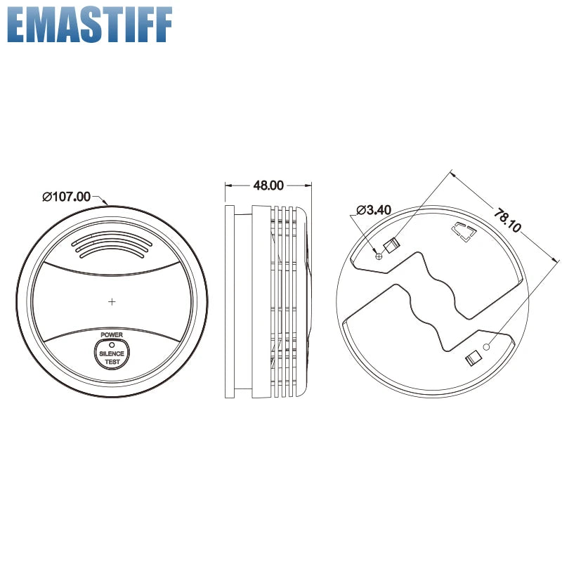 Tuya Intelligent Wifi Strobe Smoke Detector Wireless Fire Alarm Sensor Tuya APP Control Office Home Smoke Alarm Fire Protection