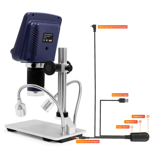 Andonstar AD106S USB Digital Microscope with Screen for Phone Repair Soldering Tool BGA SMT Jewelry Appraisal Biologic Use Kids