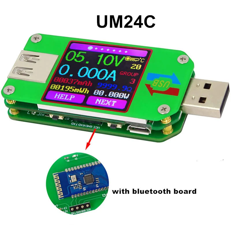 UM34/UM34C UM24/UM24C UM25/UM25C DC Voltmeter Ammeter Voltage Current Tester Voltage battery Charge USB Tester
