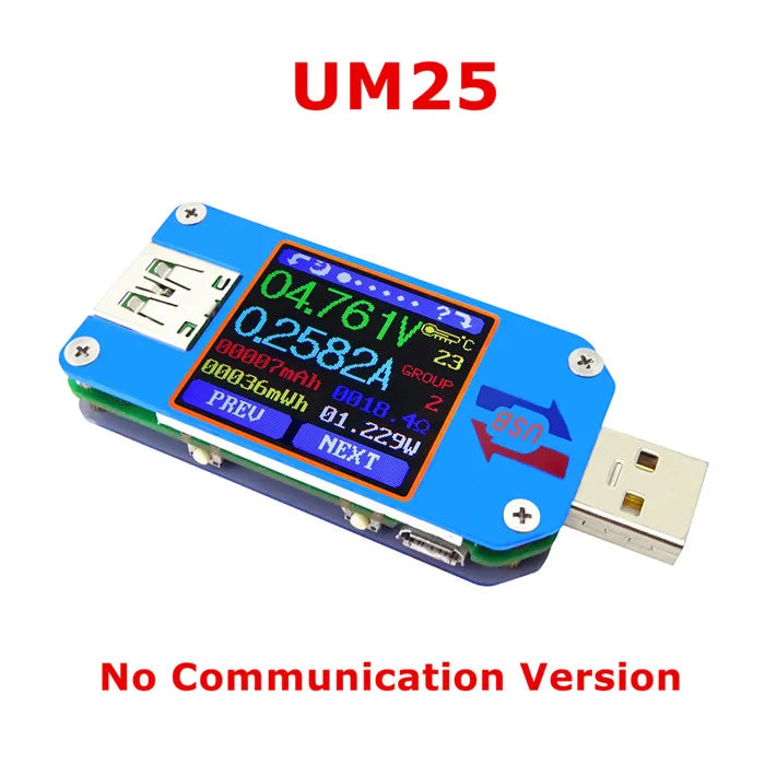 UM34/UM34C UM24/UM24C UM25/UM25C DC Voltmeter Ammeter Voltage Current Tester Voltage battery Charge USB Tester