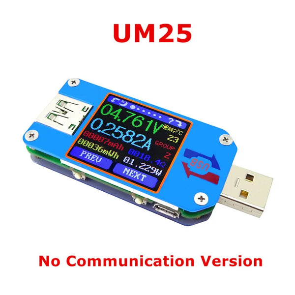 UM34/UM34C UM24/UM24C UM25/UM25C DC Voltmeter Ammeter Voltage Current Tester Voltage battery Charge USB Tester