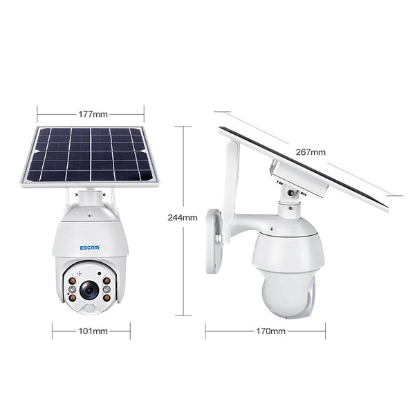 IP Camera ESCAM QF280 1080P Solar Waterproof Wireless Wifi PIR Alarm Night Vision PTZ IP Camera