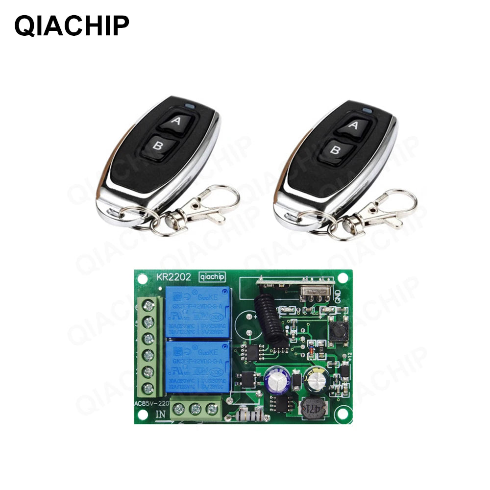 QIACHIP 433 MHz AC 110V 220V 2CH RF Remote Control Switch Controller + Universal RF Relay detail image 10