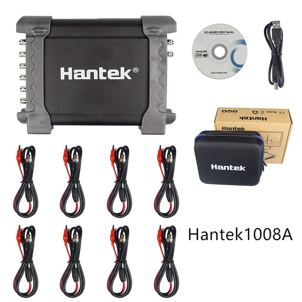 Hantek 1008C 8-Kanal-Oszilloskop mit HT25 + HT201 CC-65 USB-PC-Speicheroszilloskop/Generator Digital-Automobiloszilloskop